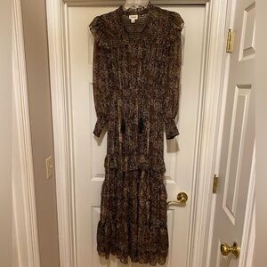 Allison New York Women’s Maxi Dress. Size small. Colors black, gold, brown